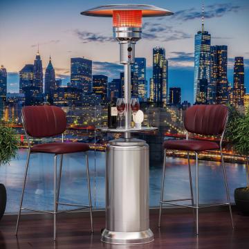 ABBEY | Terrasverwarmer op Gas | 2,2m | Roestvrij staal | 12kW | + tabel