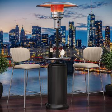 ABBEY | Terrasverwarmer op Gas | 2,2m | Zwart | 12kW | + tabel