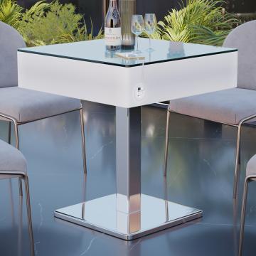 COOZY | LED Club Tisch | B:T:H 70 x 70 x 82 cm | RGB | Akku | Quadratisch