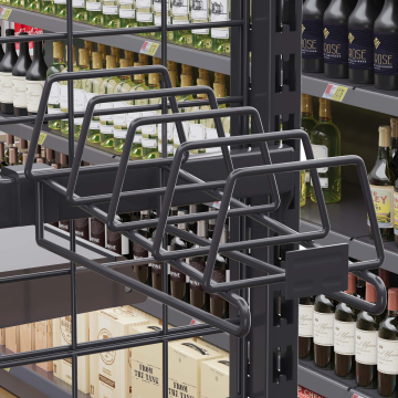 BROOKLYN | Display Bar Hook | Plate holder | 4 compartments each 9cm | W:D 16 x 40 cm | Anthracite