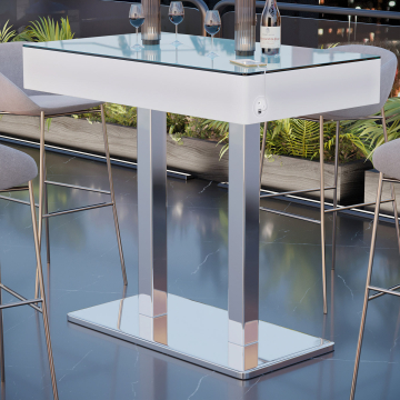 COOZY | LED Club Table haute | L:P:H 120 x 70 x 115 cm | RGB | Batterie | Rectangulaire