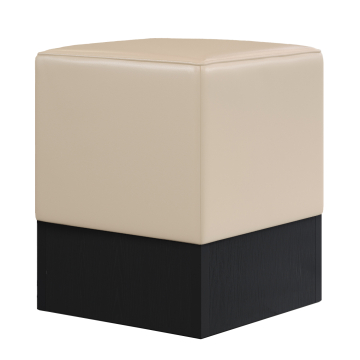 CUBO | Bistro Sitzwürfel | Creme | Leder