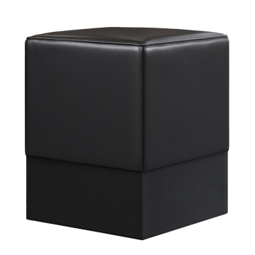 CUBO | Bistro Sitzwürfel | Schwarz | Leder