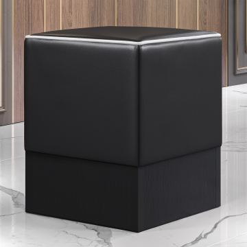 CUBO | Bistro Sitzwürfel | Schwarz | Leder