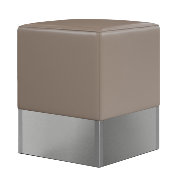 CUBO | Bistro Sitzwürfel | Taupe | Leder