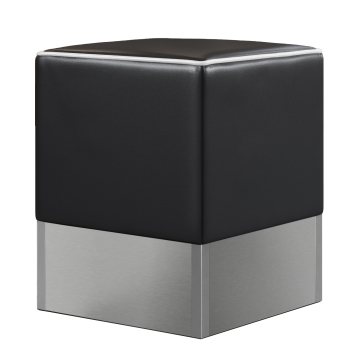CUBO | Diner Sitzwürfel | Schwarz | Leder