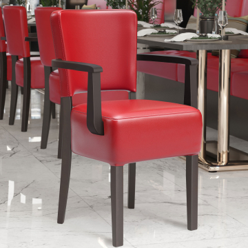 LUCA ARM | Bistrostuhl | Rot | Leder