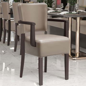 LUCA ARM | Bistrostuhl | Taupe | Leder