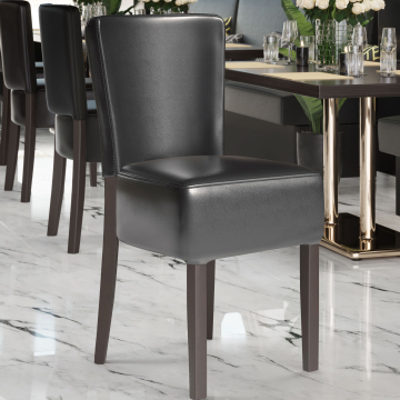 LUCA FULL | Restaurantstoel | Zwart | Leer