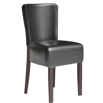 LUCA FULL | Silla bistro | Negro | Piel