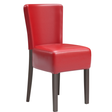 LUCA FULL | Silla de cuero para restaurante | Rojo | Cuero