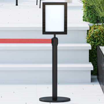 OSCAR | Info Stand | Black | A4 | Belt length: 2m