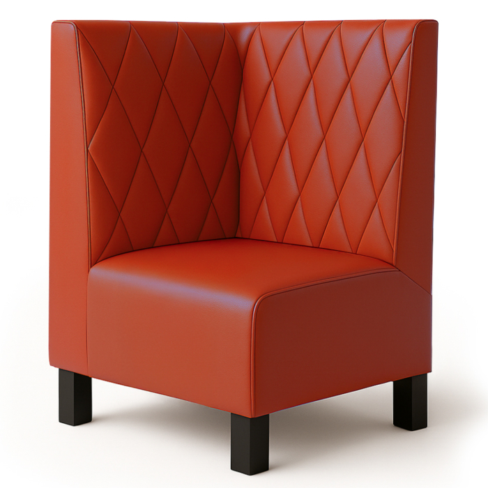 Fischer | Banquette d'angle Gastrobank F | L:H 64 x 100 cm | Rouge | Motif losanges | Cuir