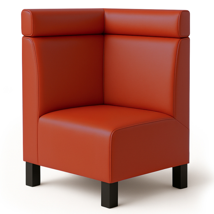Fischer | Gastrobank F | Gastro Eckbank | B:H 64 x 120 cm | Rot | Kopfteil | Leder