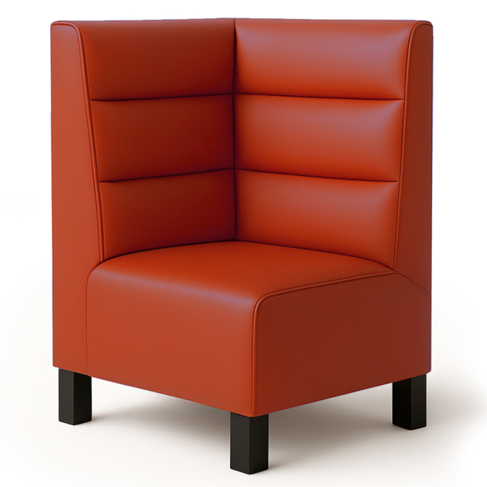 Fischer | Gastrobank F | Banco esquinero Gastro | An:Al 64 x 90 cm | Rojo | Rayas horizontales | Cuero