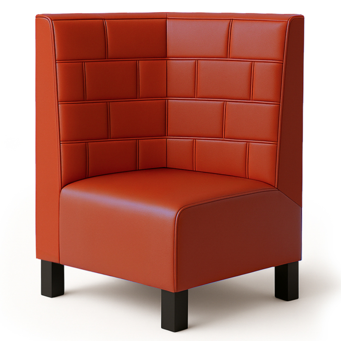 Fischer | Gastrobank F | Banco esquinero Gastro | An:Al 64 x 90 cm | Rojo | Piedra | Cuero