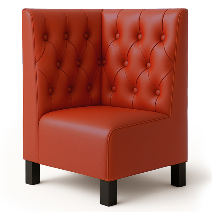 Meyer F | Gastro hjørnebænk | B:H 64 x 120 cm | Rød | Chesterfield | Læder
