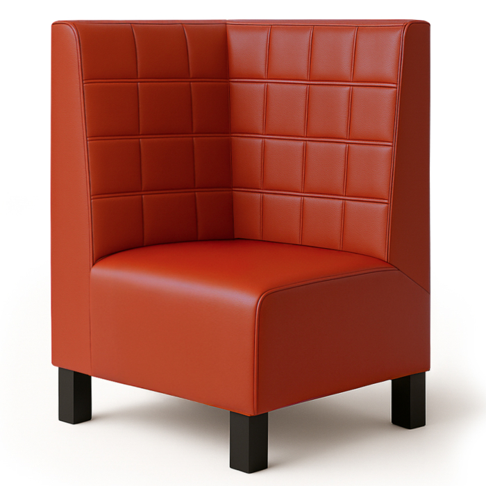 Wagner F | Banquette d'angle Gastro | L x H 64 x 100 cm | Rouge | Blocs | Cuir