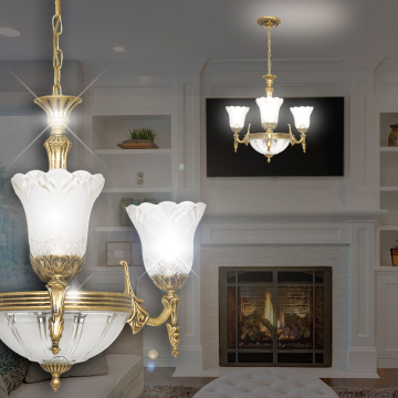 Antique Chandelier Ø550mm | Golden | Glass | Brass