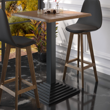PYRAMIDE | Telaio del tavolo da bar bistrot | Nero | L:P 45 x 45 cm | Colonna: 8 x 109 cm