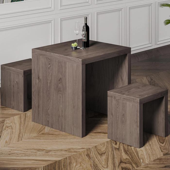 BRASIL | Sgabello in legno | Wengé/Nero | L:P:H 34 x 34 x 45 cm BRASIL | Sgabello in legno | Wengé/Nero | L:P:H 34 x 34 x 45 cm