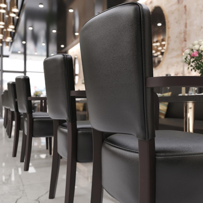 LUCA ARM | Bistrostol | Svart | Läder