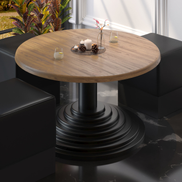 PYRAMIDE | Telaio per tavolo da ristorante | Nero | Piede: Ø 43 cm | Colonna: 7,6 x 40 cm