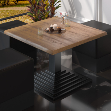 PYRAMIDE | Telaio per tavolo da ristorante | Nero | Piede: 45 x 45 cm | Colonna: 8 x 40 cm