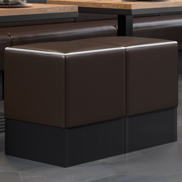 CUBO | Asiento Bistro Cube | Marrón | Piel