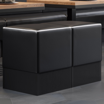 CUBO | Asiento Bistro Cube | Negro | Cuero