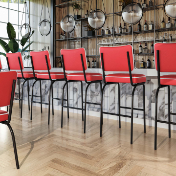DINER | Tabouret de bar Diner | Rouge | Cuir