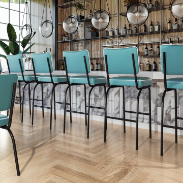 DINER | Tabouret de bar Diner | Turquoise | Cuir