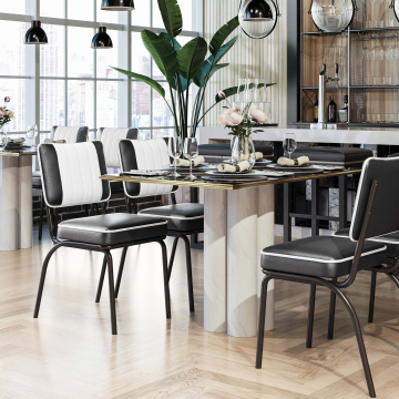 DINER STEEL BLACK | Chaise diner 50’s | Noir | Cuir