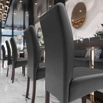 LEO | bistro stol | skinn | Svart