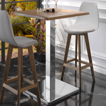 MADRID | Bistro Stehtischgestell | Edelstahl | B:T 50 x 50 cm | Säule: 8 x 105 cm
