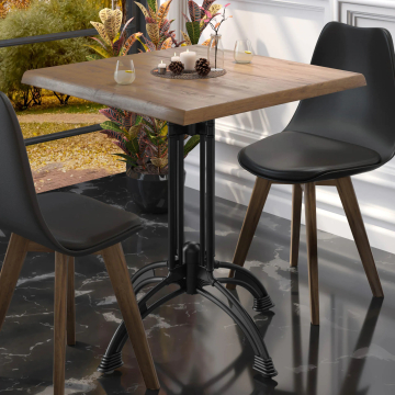 MALAGA | Struttura del tavolo in ghisa | Nero | 4 piedi: Ø 58 cm | Colonna: 72 cm | Ottica fusa