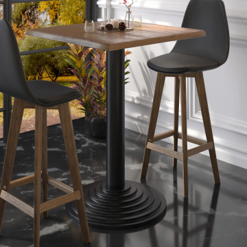 PYRAMIDE | Telaio del tavolo da bar bistrot | Nero | Piede: Ø 43 cm | Colonna: 7,6 x 109 cm