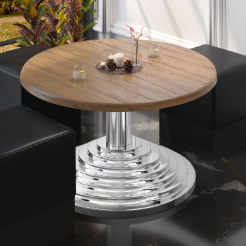 PYRAMIDE | Telaio per tavolo da ristorante | Acciaio inox | Piede:: Ø45cm | Colonna: 7,6 x 40 cm
