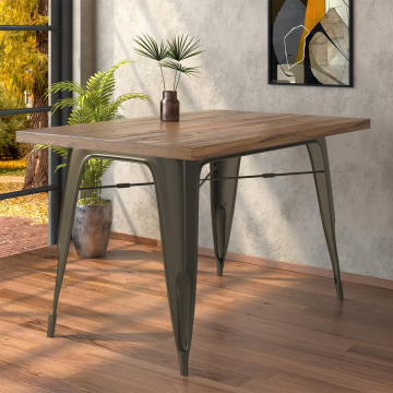 CALIFORNIA | Tolix Table | 120x70cm | Wenge & Rust