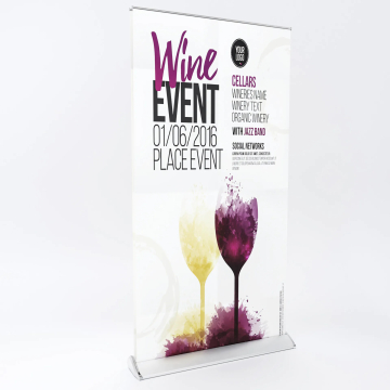 AlaBama | Roll Up Banner | Aluminium silver | 85x200cm | Double-sided | Premium