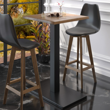 MADRID | Bistro Stehtischgestell | Schwarz | B:T 40 x 70 cm | Säule: 8 x 105 cm