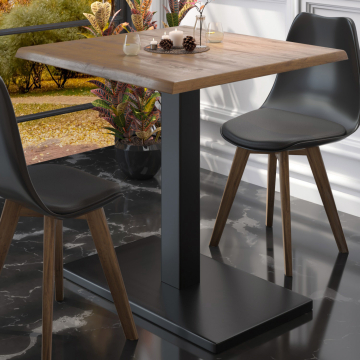 MADRID | Pieds de Table Bistrot | Noir | Pied : 40 x 70 cm | Colonne : 8 x 72 cm