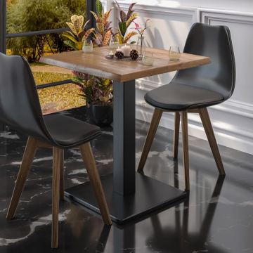 MADRID | Pieds de Table Bistrot | Noir | Pied : 50 x 50 cm | Colonne : 8 x 72 cm
