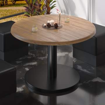 NIZZA | Telaio per tavolo da ristorante | Nero | Piede:: Ø45cm | Colonna: 7,6 x 36 cm
