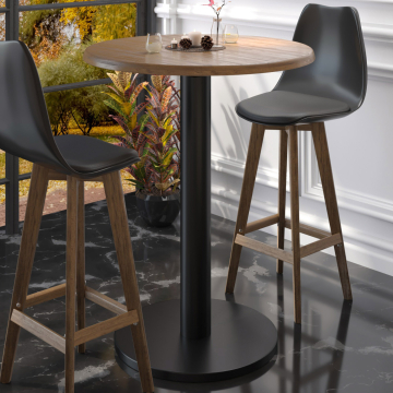 NIZZA | Telaio del tavolo da bar bistrot | Nero | Piede: Ø 50 cm | Colonna: 7,6 x 105 cm