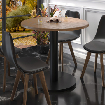 NIZZA | Telaio per tavolo da ristorante | Nero | Piede:: Ø50cm | Colonna: 7,6 x 72 cm