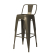 CALIFORNIA | Tolix Bar Stool | Rust Matt | Metal | + backrest