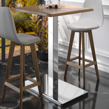 MADRID | Bistro Stehtischgestell | Edelstahl | B:T 40 x 70 cm | Säule: 8 x 105 cm