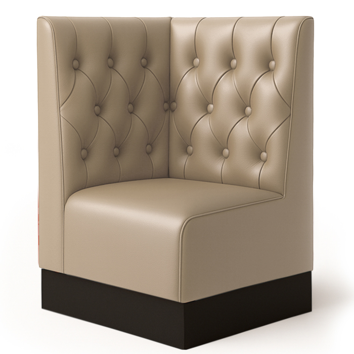 Schmidt S | Gastro Hoekbank | B:H 64 x 100 cm | Taupe | Chesterfield | Leer