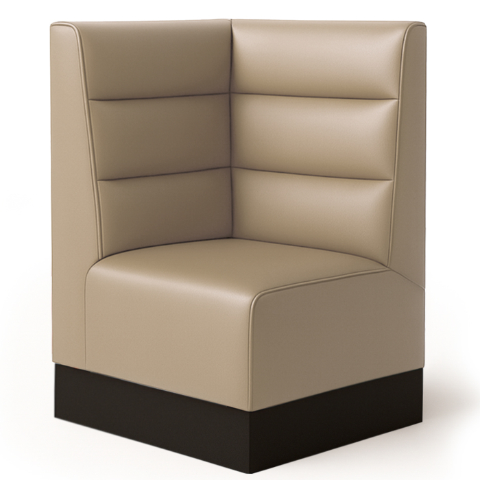 Schmidt S | Gastro hjørnebenk | B:H 64 x 90 cm | Taupe | Horisontale striper | Skinn
